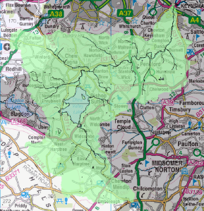 The valley of the river Chew in relation to the Bristol-Somerset coalfield. 